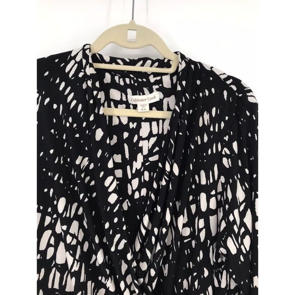 Coldwater Creek Womens 3/4 Sleeve Black White  Pattern Dress Size 1x plus - Picture 4 of 12
